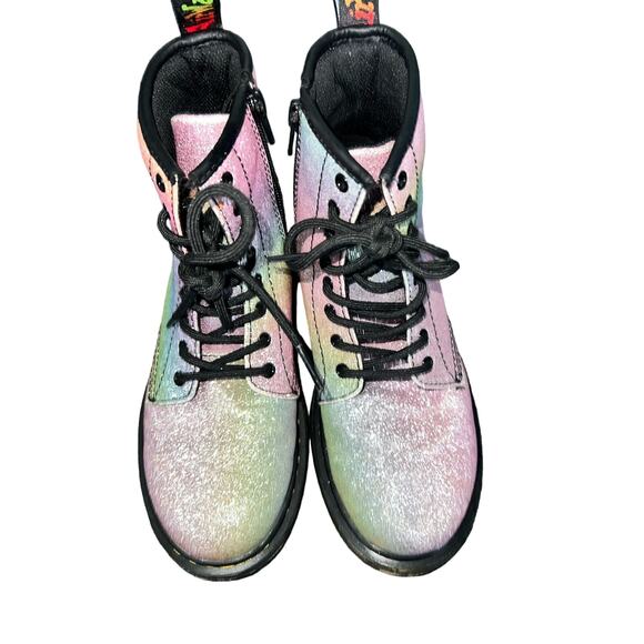 Doc Dr. Martens 1460 rainbow colored Glitter J Boot AirWair girls US size 3 - Picture 4 of 9